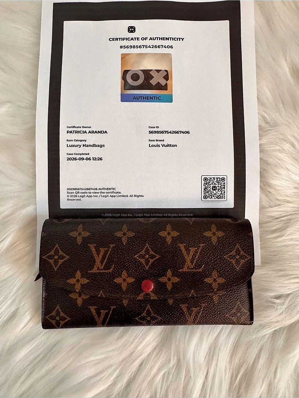 Louis Vuitton Monogram Emilie Wallet